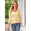 imageGRACE KARIN Womens 2025 Cropped Cardigan 34 Sleeve Lightweight Crochet Shrug HollowedOut Knit Sweater TopsLight Yellow
