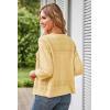 imageGRACE KARIN Womens 2025 Cropped Cardigan 34 Sleeve Lightweight Crochet Shrug HollowedOut Knit Sweater TopsLight Yellow