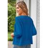imageGRACE KARIN Womens 2025 Cropped Cardigan 34 Sleeve Lightweight Crochet Shrug HollowedOut Knit Sweater TopsRoyal Blue
