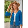 imageGRACE KARIN Womens 2025 Cropped Cardigan 34 Sleeve Lightweight Crochet Shrug HollowedOut Knit Sweater TopsRoyal Blue