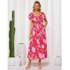 imageGRACE KARIN Womens 2025 Floral Summer VNeck Ruffle Sleeve Empire Waist ALine Casual Maxi Tiered Dress with PocketsRed