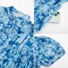 imageGRACE KARIN Womens 2025 Summer Floral Flowy Dresses Boho Tie Belt Short Puff Sleeve A Line Maxi Shirt Dress with PocketBlue Floral
