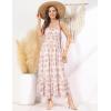 imageGRACE KARIN Womens 2025 Summer Maxi Dress Sleeveless Floral Spaghetti Strap Smocked Boho Beach Long Dress with PocketsBeige Floral