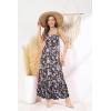 imageGRACE KARIN Womens 2025 Summer Maxi Dress Sleeveless Floral Spaghetti Strap Smocked Boho Beach Long Dress with PocketsBlack Floral