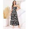 imageGRACE KARIN Womens 2025 Summer Maxi Dress Sleeveless Floral Spaghetti Strap Smocked Boho Beach Long Dress with PocketsBlack Vine