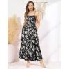 imageGRACE KARIN Womens 2025 Summer Maxi Dress Sleeveless Floral Spaghetti Strap Smocked Boho Beach Long Dress with PocketsBlack Vine