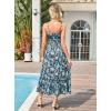 imageGRACE KARIN Womens 2025 Summer Maxi Dress Sleeveless Floral Spaghetti Strap Smocked Boho Beach Long Dress with PocketsBlue Black