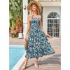 imageGRACE KARIN Womens 2025 Summer Maxi Dress Sleeveless Floral Spaghetti Strap Smocked Boho Beach Long Dress with PocketsBlue Black