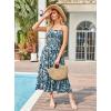 imageGRACE KARIN Womens 2025 Summer Maxi Dress Sleeveless Floral Spaghetti Strap Smocked Boho Beach Long Dress with PocketsBlue Black