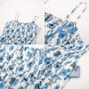 imageGRACE KARIN Womens 2025 Summer Maxi Dress Sleeveless Floral Spaghetti Strap Smocked Boho Beach Long Dress with PocketsBlue Floral