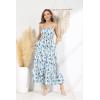 imageGRACE KARIN Womens 2025 Summer Maxi Dress Sleeveless Floral Spaghetti Strap Smocked Boho Beach Long Dress with PocketsBlue Floral