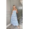imageGRACE KARIN Womens 2025 Summer Maxi Dress Sleeveless Floral Spaghetti Strap Smocked Boho Beach Long Dress with PocketsBlue Floral