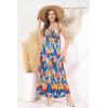 imageGRACE KARIN Womens 2025 Summer Maxi Dress Sleeveless Floral Spaghetti Strap Smocked Boho Beach Long Dress with PocketsBlue Yellow Floral