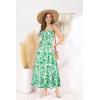 imageGRACE KARIN Womens 2025 Summer Maxi Dress Sleeveless Floral Spaghetti Strap Smocked Boho Beach Long Dress with PocketsGreen Floral
