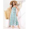 imageGRACE KARIN Womens 2025 Summer Maxi Dress Sleeveless Floral Spaghetti Strap Smocked Boho Beach Long Dress with PocketsGreen Flower