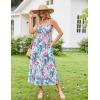 imageGRACE KARIN Womens 2025 Summer Maxi Dress Sleeveless Floral Spaghetti Strap Smocked Boho Beach Long Dress with PocketsGreen Pink Floral