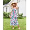 imageGRACE KARIN Womens 2025 Summer Maxi Dress Sleeveless Floral Spaghetti Strap Smocked Boho Beach Long Dress with PocketsGreen Pink Floral