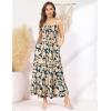 imageGRACE KARIN Womens 2025 Summer Maxi Dress Sleeveless Floral Spaghetti Strap Smocked Boho Beach Long Dress with PocketsNavy Flower