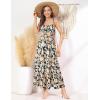 imageGRACE KARIN Womens 2025 Summer Maxi Dress Sleeveless Floral Spaghetti Strap Smocked Boho Beach Long Dress with PocketsNavy Flower