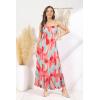 imageGRACE KARIN Womens 2025 Summer Maxi Dress Sleeveless Floral Spaghetti Strap Smocked Boho Beach Long Dress with PocketsPink Floral