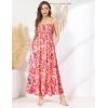 imageGRACE KARIN Womens 2025 Summer Maxi Dress Sleeveless Floral Spaghetti Strap Smocked Boho Beach Long Dress with PocketsPink Orange