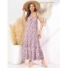 imageGRACE KARIN Womens 2025 Summer Maxi Dress Sleeveless Floral Spaghetti Strap Smocked Boho Beach Long Dress with PocketsPurple Floral