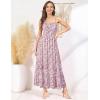 imageGRACE KARIN Womens 2025 Summer Maxi Dress Sleeveless Floral Spaghetti Strap Smocked Boho Beach Long Dress with PocketsPurple Floral