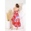 imageGRACE KARIN Womens 2025 Summer Maxi Dress Sleeveless Floral Spaghetti Strap Smocked Boho Beach Long Dress with PocketsRed Floral