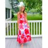 imageGRACE KARIN Womens 2025 Summer Maxi Dress Sleeveless Floral Spaghetti Strap Smocked Boho Beach Long Dress with PocketsRed Floral