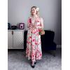 imageGRACE KARIN Womens 2025 Summer Maxi Dress Sleeveless Floral Spaghetti Strap Smocked Boho Beach Long Dress with PocketsRed White Floral