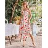 imageGRACE KARIN Womens 2025 Summer Maxi Dress Sleeveless Floral Spaghetti Strap Smocked Boho Beach Long Dress with PocketsRed White Floral