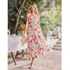 imageGRACE KARIN Womens 2025 Summer Maxi Dress Sleeveless Floral Spaghetti Strap Smocked Boho Beach Long Dress with PocketsRed White Floral