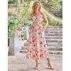 imageGRACE KARIN Womens 2025 Summer Maxi Dress Sleeveless Floral Spaghetti Strap Smocked Boho Beach Long Dress with PocketsRed White Floral
