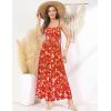 imageGRACE KARIN Womens 2025 Summer Maxi Dress Sleeveless Floral Spaghetti Strap Smocked Boho Beach Long Dress with PocketsRed Yellow Floral