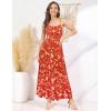 imageGRACE KARIN Womens 2025 Summer Maxi Dress Sleeveless Floral Spaghetti Strap Smocked Boho Beach Long Dress with PocketsRed Yellow Floral