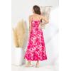 imageGRACE KARIN Womens 2025 Summer Maxi Dress Sleeveless Floral Spaghetti Strap Smocked Boho Beach Long Dress with PocketsRose Red Floral