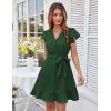 imageGRACE KARIN Womens Casual Dresses 2025 Summer Ruffle Cap Sleeves Button Down Tie Waist Swing Sundress