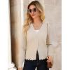 imageGRACE KARIN Womens Cropped Cardigan Lightweight Wool Blend Cardigans V Neck Shrug Button Up Sweaters Knit TopsApricot