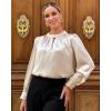 imageGRACE KARIN Womens Dressy Business Casual Tops Long Sleeve Shirts Satin Silk Blouse Work Office Fall Outfits 2025Apricot