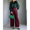 imageGRACE KARIN Womens Dressy Business Casual Tops Long Sleeve Shirts Satin Silk Blouse Work Office Fall Outfits 2025Dark Green
