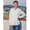 imageGRACE KARIN Womens Fall Long Sleeve Cable Knit Sweater Blazer Button Up Warm Chunky Cardigan Sweaters for Women TrendyIvory White