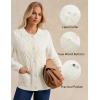 imageGRACE KARIN Womens Fall Long Sleeve Cable Knit Sweater Blazer Button Up Warm Chunky Cardigan Sweaters for Women TrendyIvory White