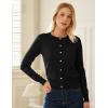 imageGRACE KARIN Womens Lightweight Cardigan Crew Neck Button Up Sweaters Long Sleeve Knit Cardigans with PocketsBlack