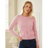imageGRACE KARIN Womens Lightweight Cardigan Crew Neck Button Up Sweaters Long Sleeve Knit Cardigans with PocketsPink