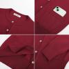 imageGRACE KARIN Womens Lightweight Cardigan Crew Neck Button Up Sweaters Long Sleeve Knit Cardigans with PocketsRed