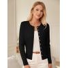 imageGRACE KARIN Womens Lightweight Fall Cardigan Long Sleeve Knit Crop Sweater TrendyButton Open Front Crewneck JacketBlack