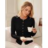 imageGRACE KARIN Womens Lightweight Fall Cardigan Long Sleeve Knit Crop Sweater TrendyButton Open Front Crewneck JacketBlack