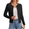 imageGRACE KARIN Womens Lightweight Fall Cardigan Long Sleeve Knit Crop Sweater TrendyButton Open Front Crewneck JacketBlack