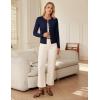 imageGRACE KARIN Womens Lightweight Fall Cardigan Long Sleeve Knit Crop Sweater TrendyButton Open Front Crewneck JacketNavy Blue