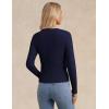 imageGRACE KARIN Womens Lightweight Fall Cardigan Long Sleeve Knit Crop Sweater TrendyButton Open Front Crewneck JacketNavy Blue
